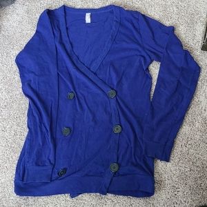 Unisex American Apparel button blue cardigan